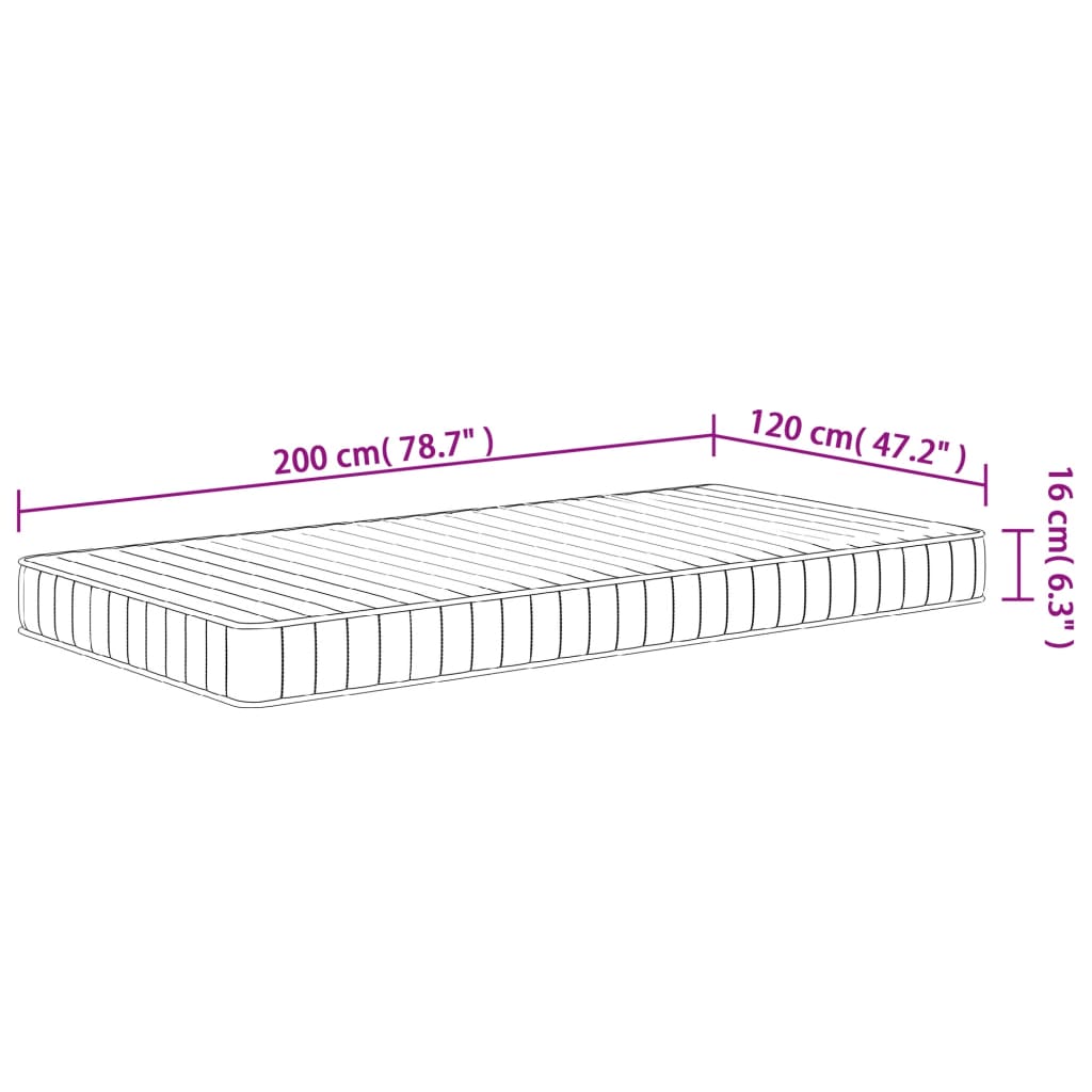 Schuimmatras middelzacht 120x200 cm