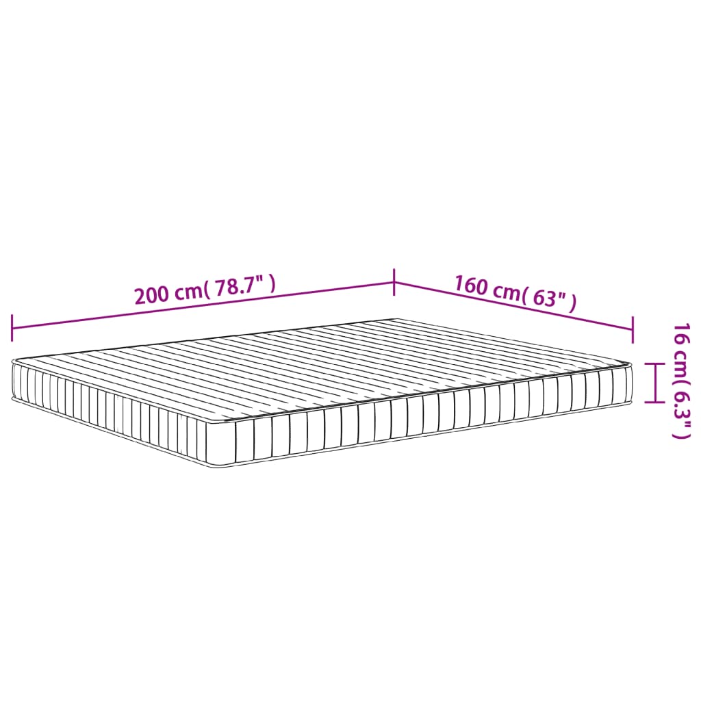 Schuimmatras middelzacht 160x200 cm