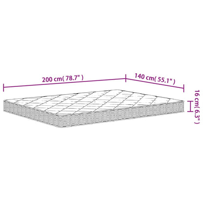 Schuimmatras middelzacht 140x200 cm