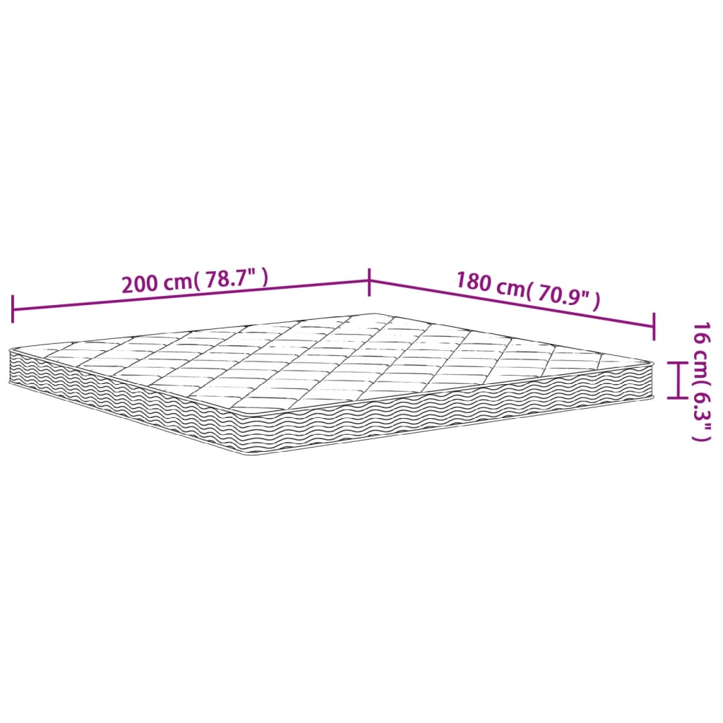 Schuimmatras middelzacht 180x200 cm