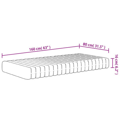 Schuimmatras voor kinderen middelzacht 80x160 cm