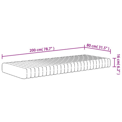 Schuimmatras middelzacht 80x200 cm