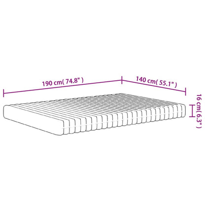 Schuimmatras middelzacht 140x190 cm