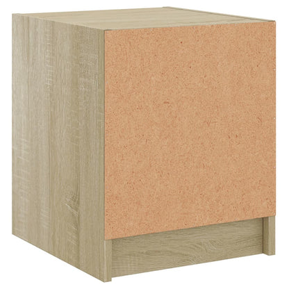 Nachtkastjes met glazen deuren 2 st 35x37x42 cm sonoma eiken