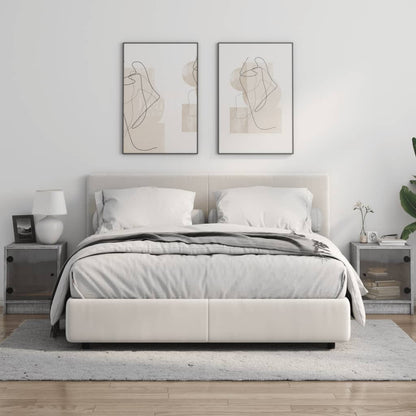 Nachtkastjes met glazen deuren 2 st 35x37x42 cm grijs sonoma