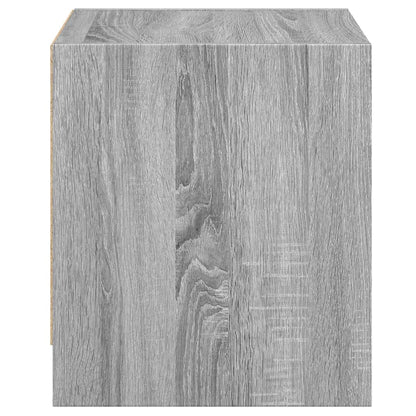 Nachtkastjes met glazen deuren 2 st 35x37x42 cm grijs sonoma