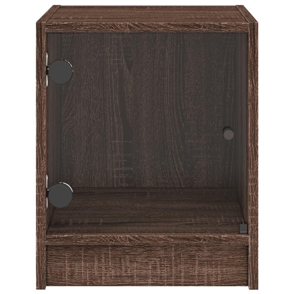 Nachtkastjes met glazen deuren 2 st 35x37x42 cm bruineikenkleur