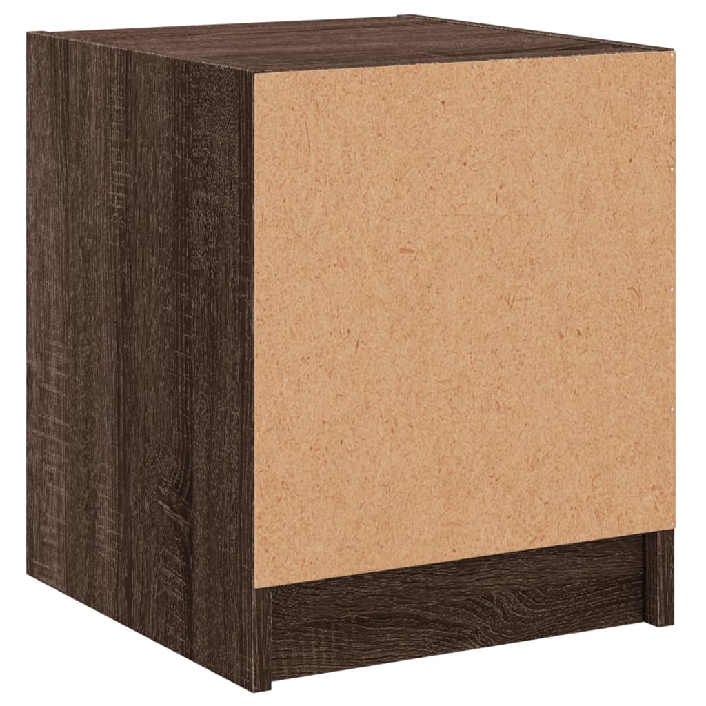 Nachtkastjes met glazen deuren 2 st 35x37x42 cm bruineikenkleur