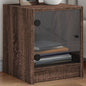 Nachtkastjes met glazen deuren 2 st 35x37x42 cm bruineikenkleur