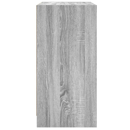 Bijzetkast met glazen deuren 68x37x75,5 cm grijs sonoma eiken