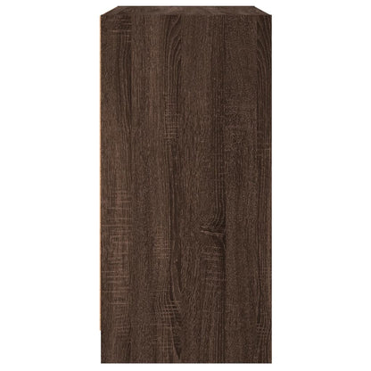 Bijzetkast met glazen deuren 68x37x75,5 cm bruin eikenkleur