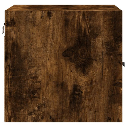Nachtkastje met glazen deur 35x37x35 cm gerookt eikenkleurig