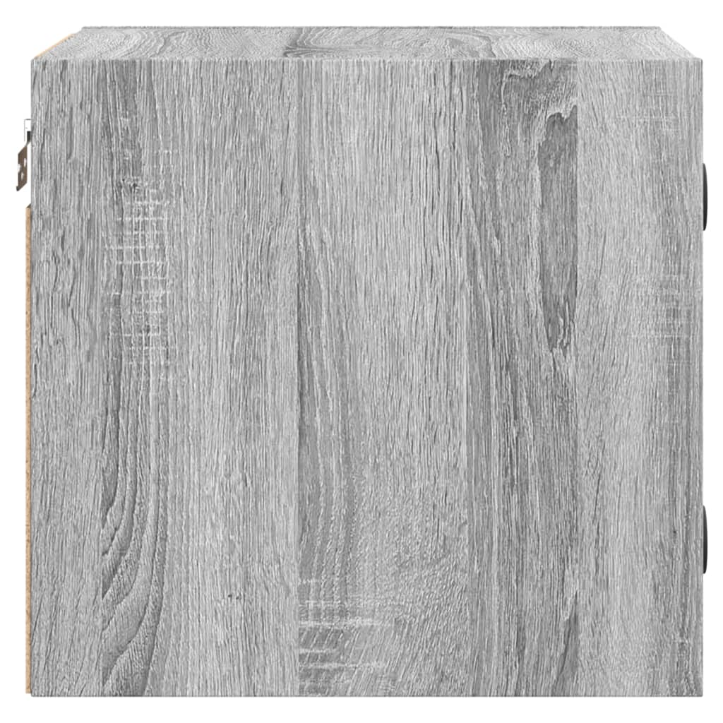 Nachtkastje met glazen deur 35x37x35 cm grijs sonoma eikenkleur