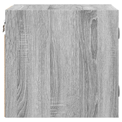 Nachtkastje met glazen deur 35x37x35 cm grijs sonoma eikenkleur