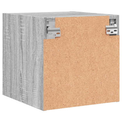 Nachtkastje met glazen deur 35x37x35 cm grijs sonoma eikenkleur