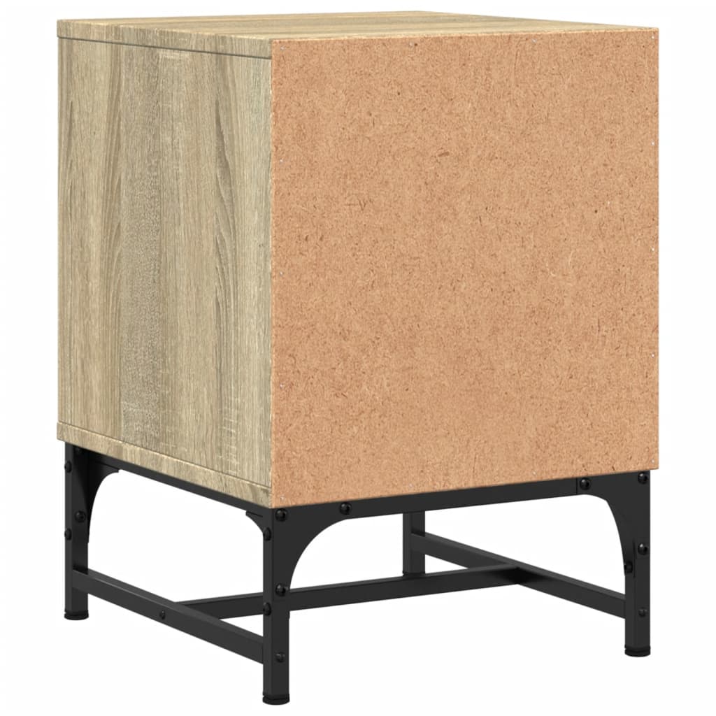 Nachtkastjes met glazen deuren 2 st 35x37x50 cm sonoma eiken