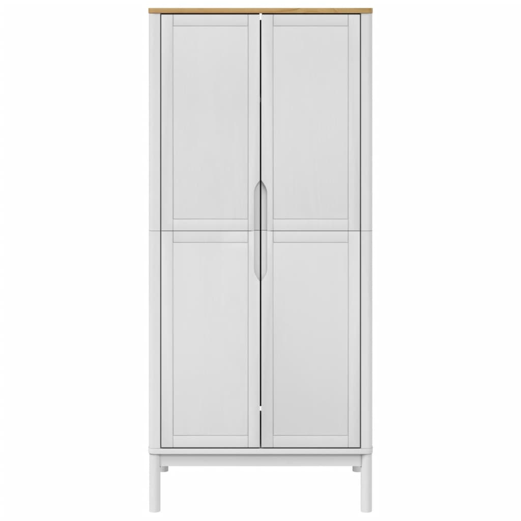 Kledingkast FLORO 77x53x171 cm massief grenenhout wit