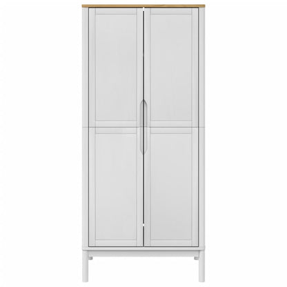 Kledingkast FLORO 77x53x171 cm massief grenenhout wit