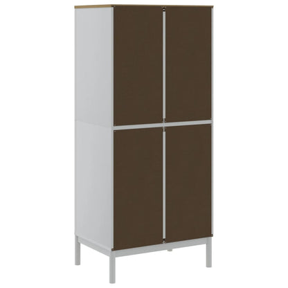 Kledingkast FLORO 77x53x171 cm massief grenenhout wit