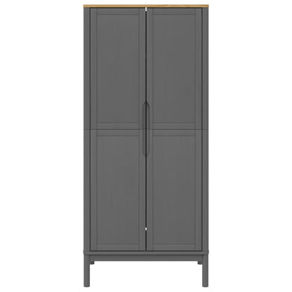 Kledingkast FLORO 77x53x171 cm massief grenenhout grijs
