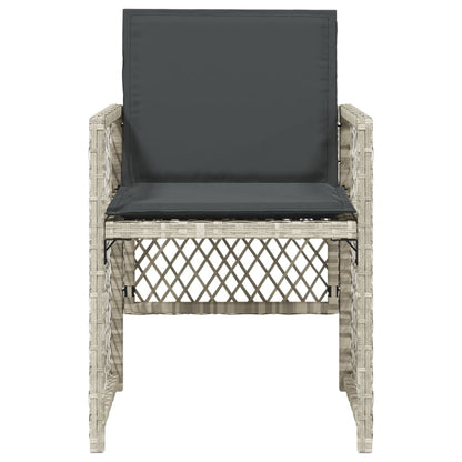 Tuinstoelen 4 st met kussens poly rattan lichtgrijs