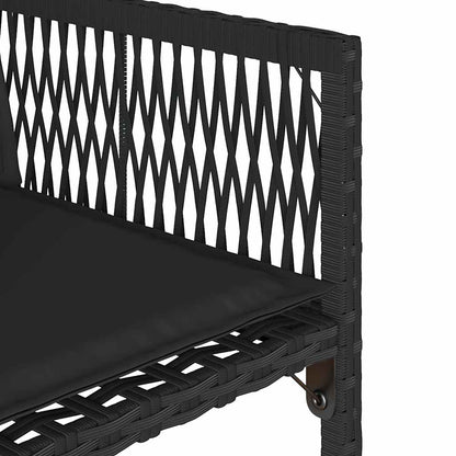 Tuinstoelen 4 st met kussens poly rattan zwart