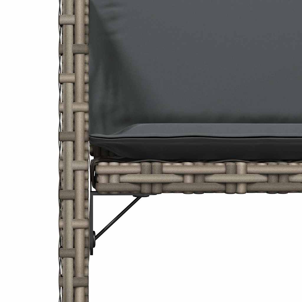 Tuinstoelen 4 st met kussens poly rattan grijs