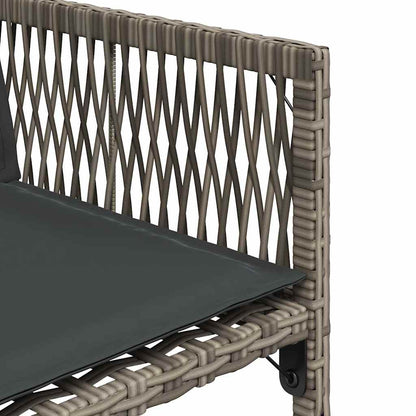 Tuinstoelen 4 st met kussens poly rattan grijs