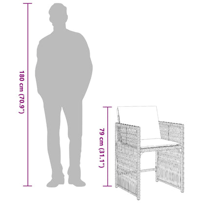 Tuinstoelen 4 st met kussens poly rattan zwart