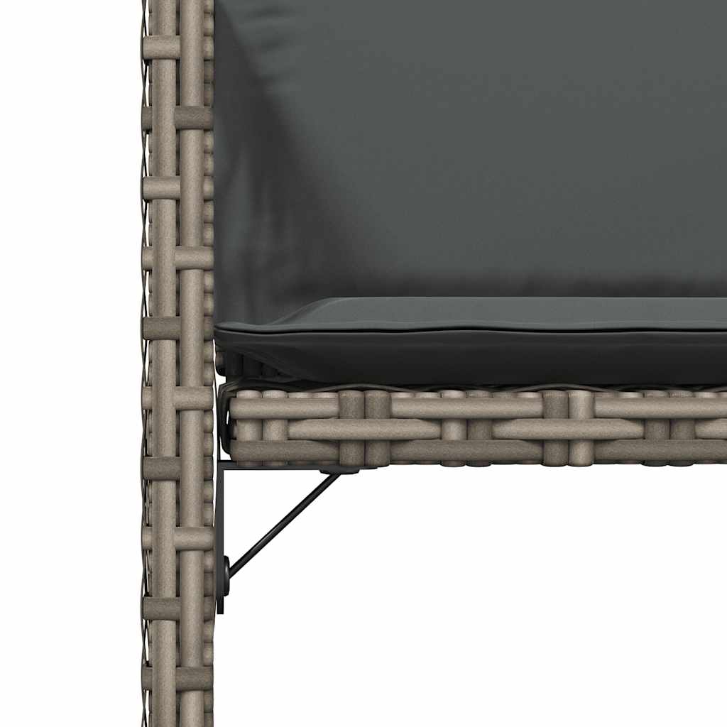 Tuinstoelen 4 st met kussens poly rattan grijs