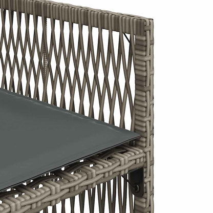Tuinstoelen 4 st met kussens poly rattan grijs