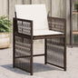 Tuinstoelen 4 st met kussens poly rattan bruin
