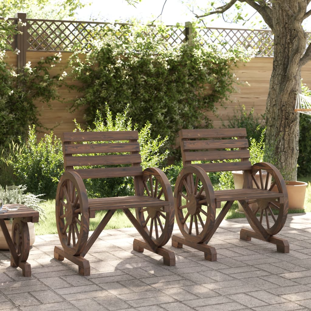 Tuinstoelen 2 st 58x58x78,5 cm massief vurenhout