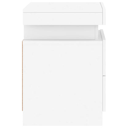 Nachtkastjes met LED-verlichting 2 st 35x39x55 cm wit