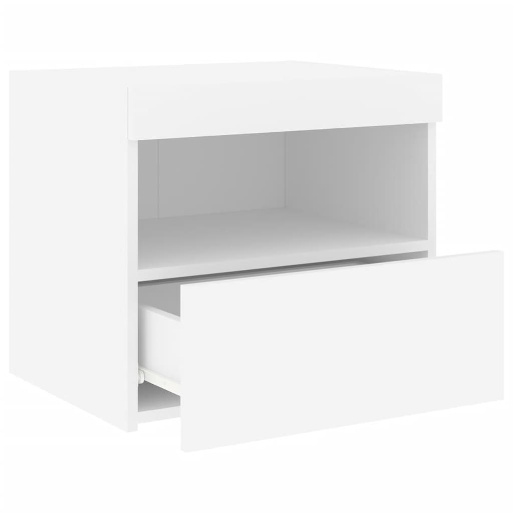 Nachtkastje met LED-verlichting 50x40x45 cm wit