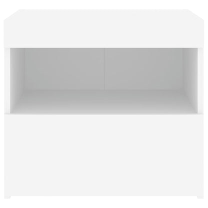 Nachtkastje met LED-verlichting 50x40x45 cm wit