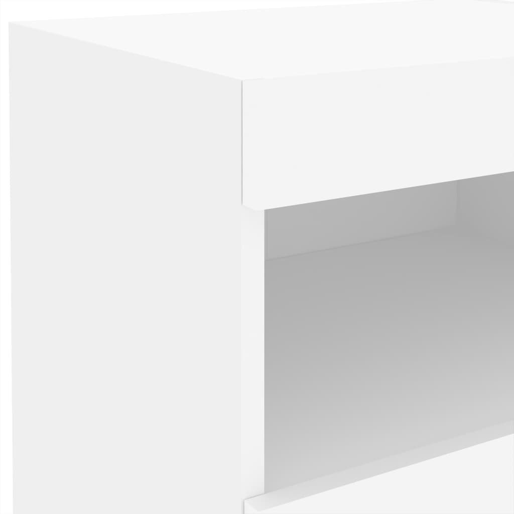 Nachtkastje met LED-verlichting 50x40x45 cm wit