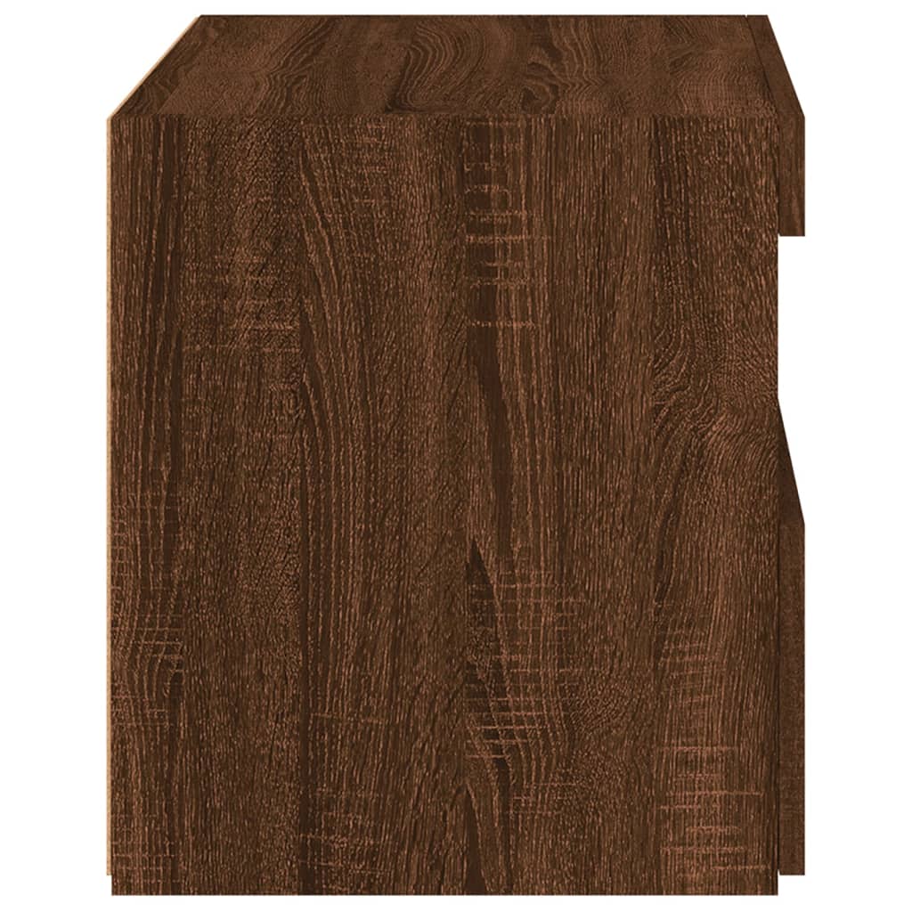 Nachtkastje met LED-verlichting 50x40x45 cm bruin eikenkleur