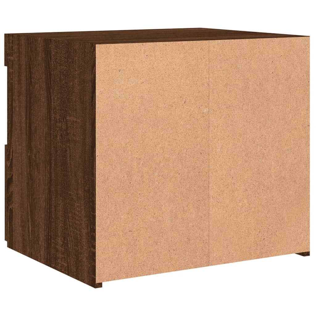 Nachtkastje met LED-verlichting 50x40x45 cm bruin eikenkleur