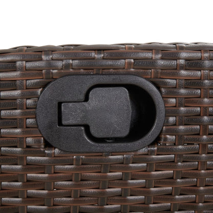Tuinstoel verstelbaar met kussens poly rattan bruin