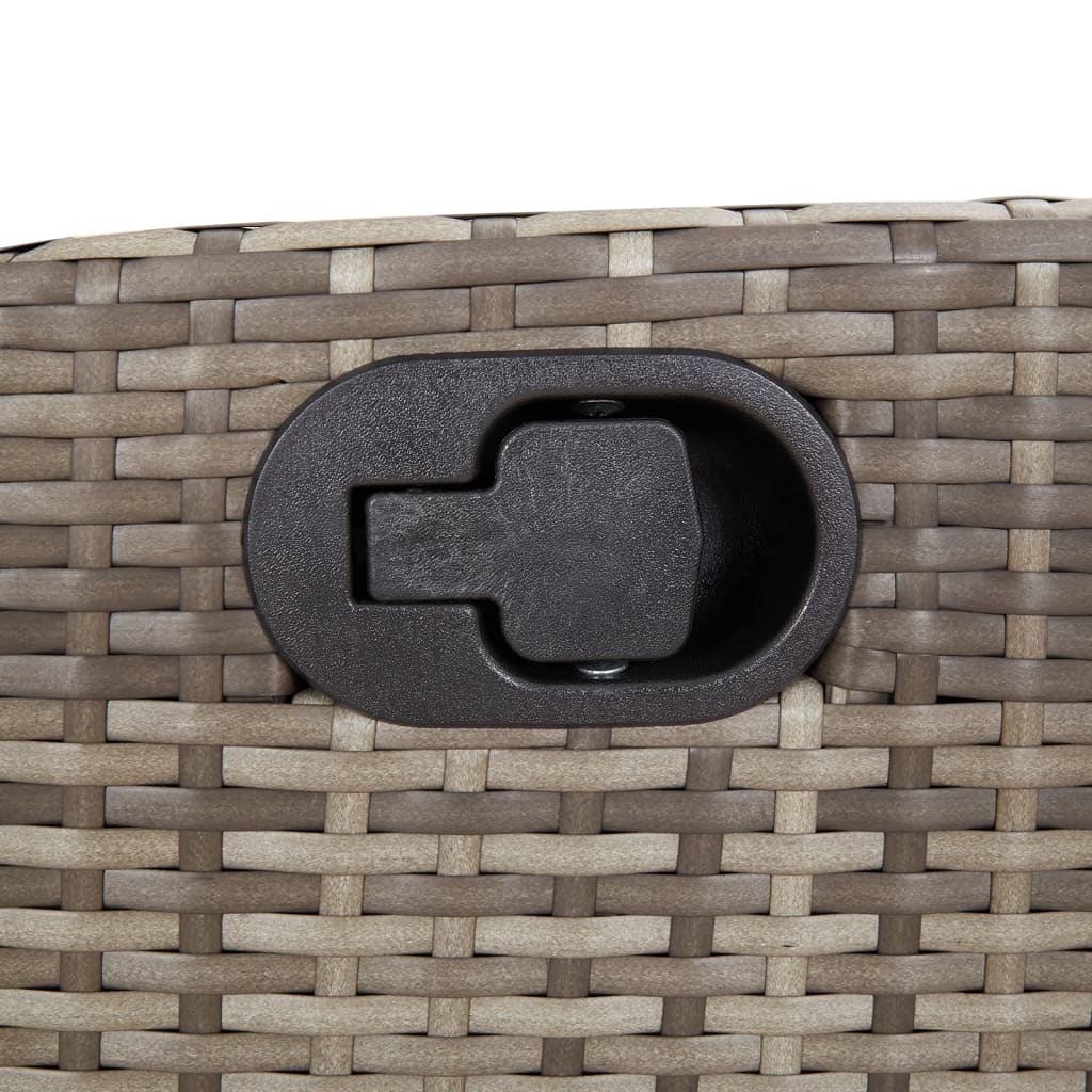Tuinstoel verstelbaar met kussens poly rattan grijs