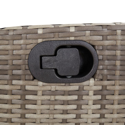 Tuinstoel verstelbaar met kussens poly rattan grijs