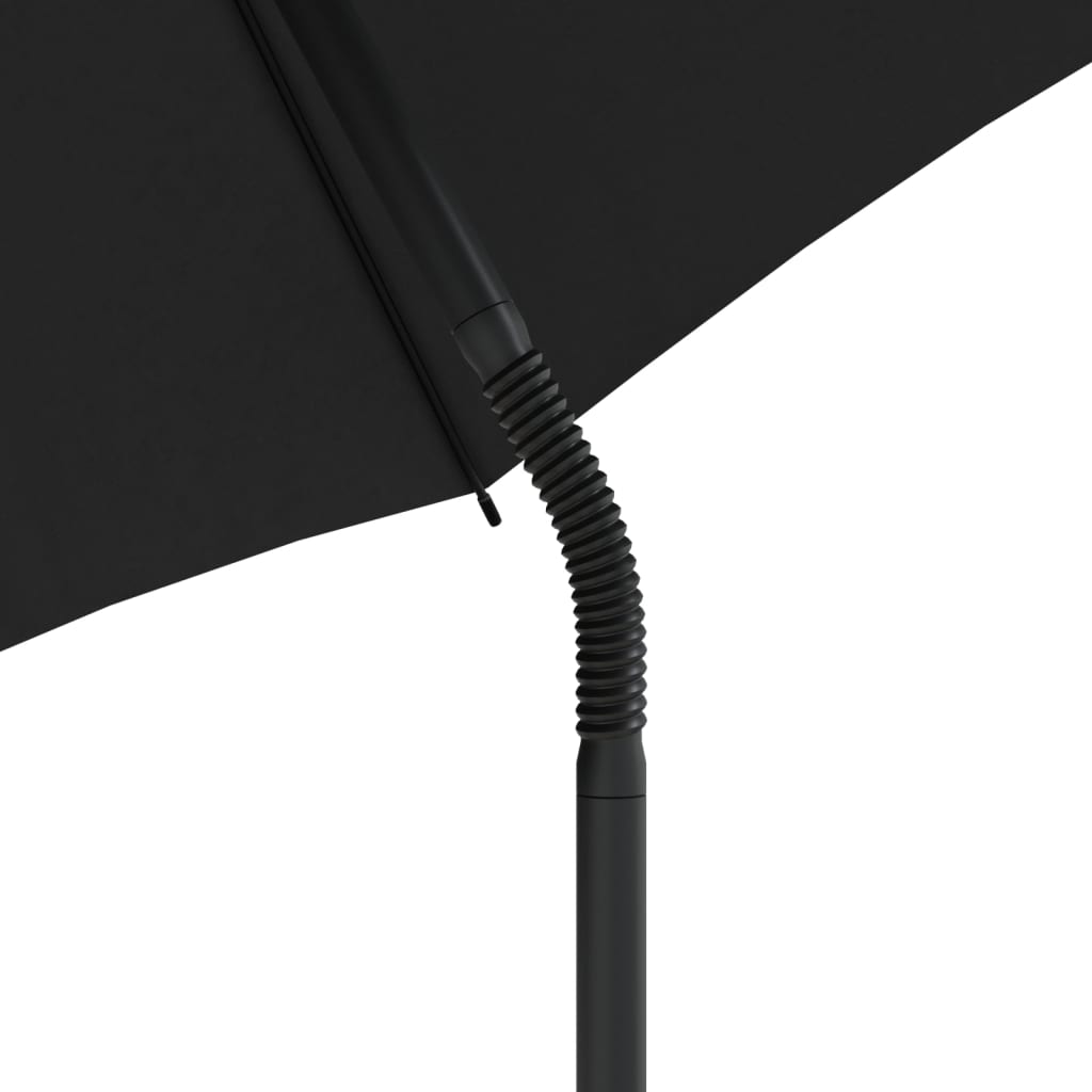 Tuinbank 2-zits met parasol en voetenbanken poly rattan beige