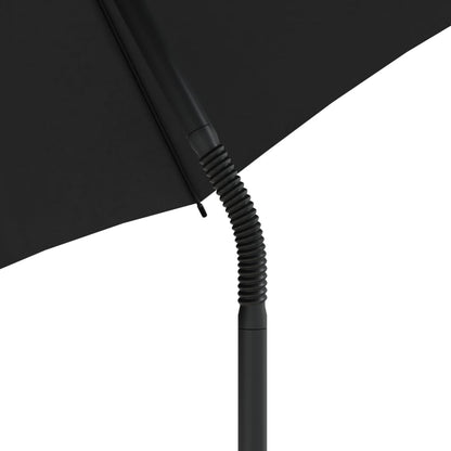 Tuinbank 2-zits met parasol en voetenbanken poly rattan beige