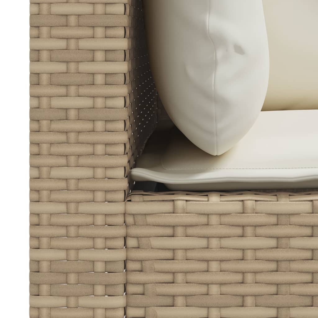 Tuinbanken 2 st met kussens poly rattan beige