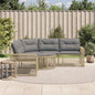 Tuinbank met kussens en voetensteun L-vormig poly rattan beige