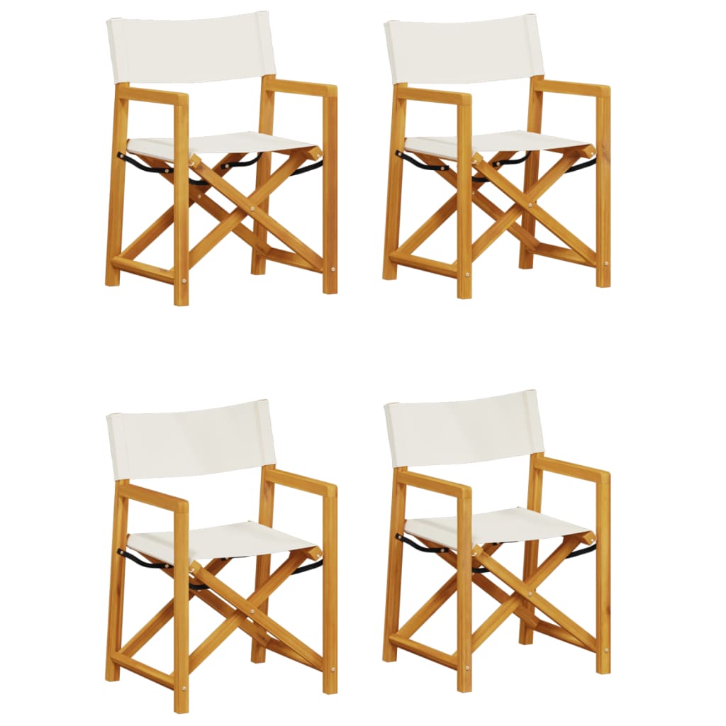 Tuinstoelen 4 st inklapbaar stof crèmewit