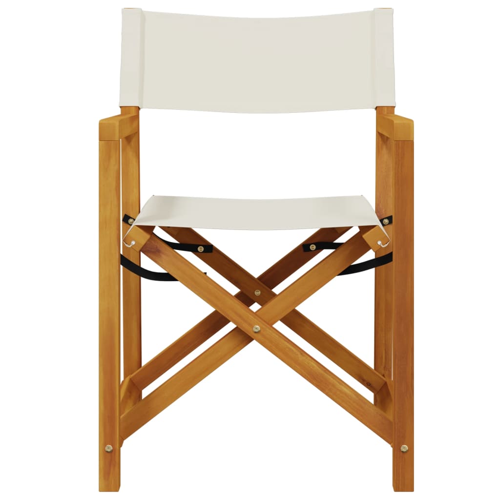 Tuinstoelen 4 st inklapbaar stof crèmewit