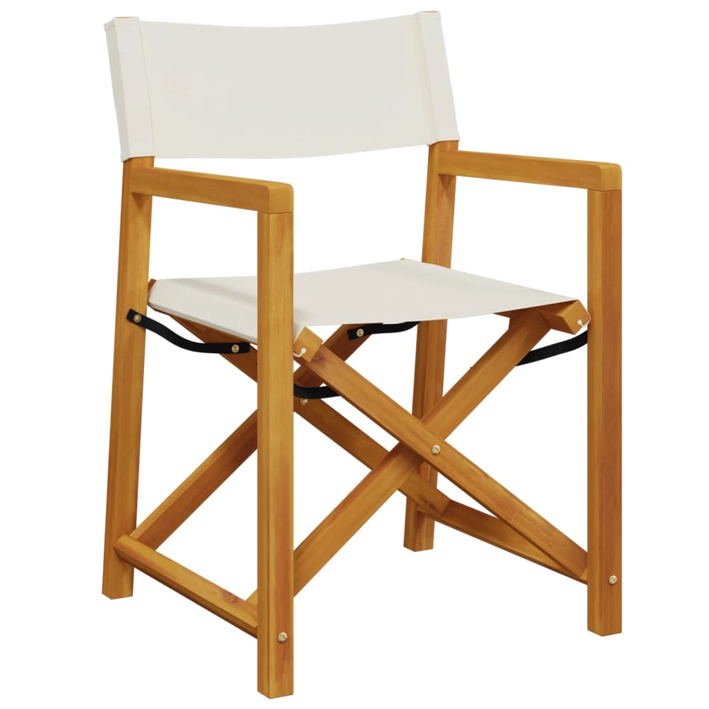 Tuinstoelen 4 st inklapbaar stof crèmewit