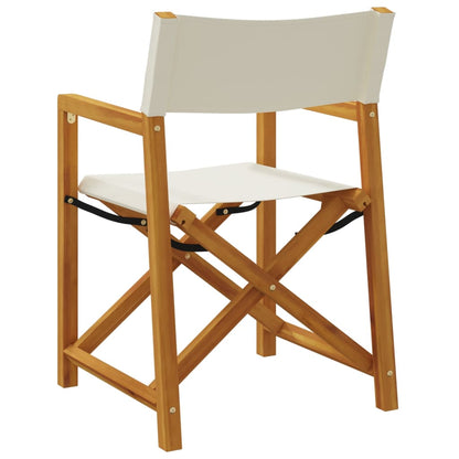 Tuinstoelen 4 st inklapbaar stof crèmewit